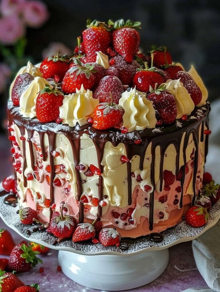 Upbeat Strawberry Seismic Cake Recipe