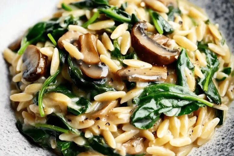 Spinach Mushroom Orzo Recipe