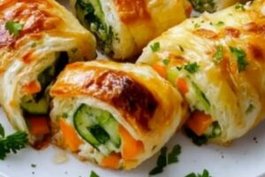 Cheesy Baked Vegetable Rolls Recipe