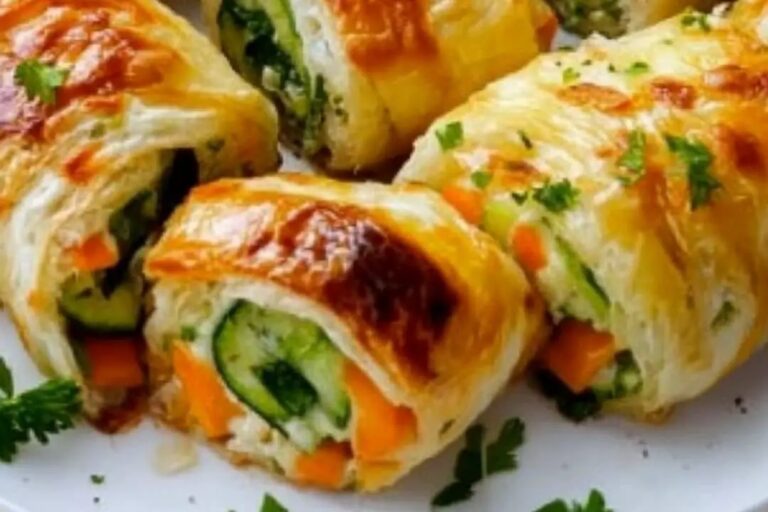 Cheesy Baked Vegetable Rolls Recipe