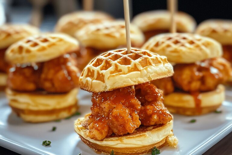 Sweet & Spicy Chicken & Waffle Sliders Recipe
