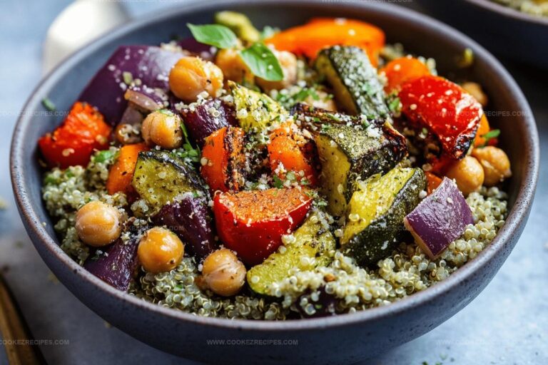 Quinoa Bowl with Roasted Veggies & Chickpeas Recipe