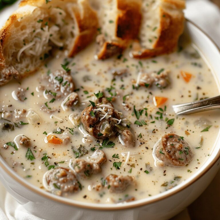 Opulent Creamy Parmesan Italian Sausage Soup Recipe