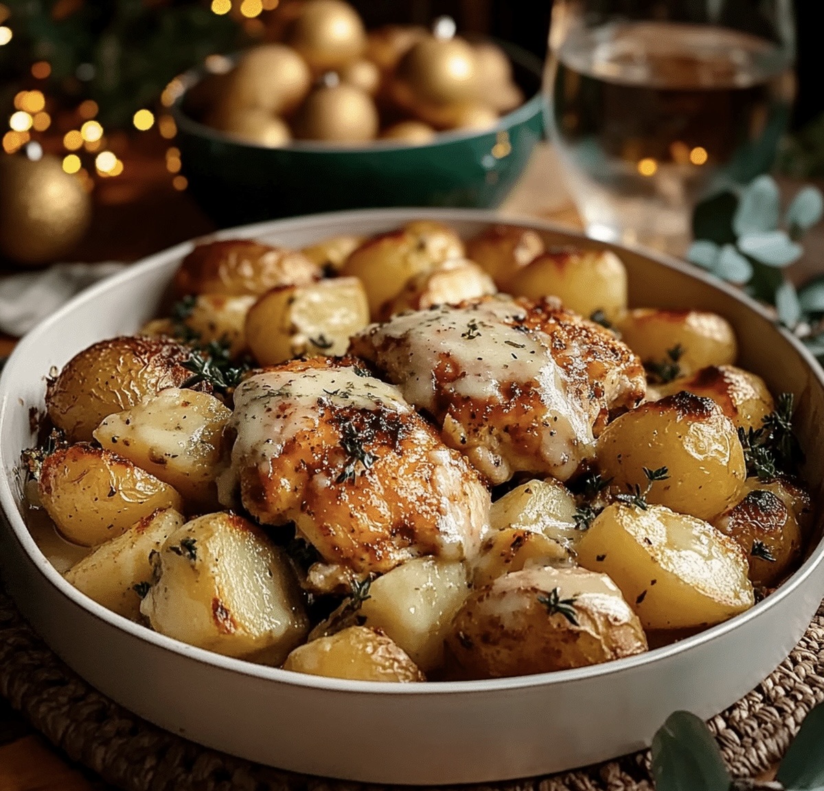 Piquant Garlic Parmesan Chicken And Potatoes Recipe