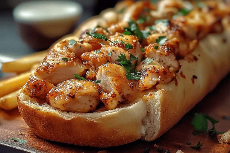 Bread with Chicken and Fries Recipe