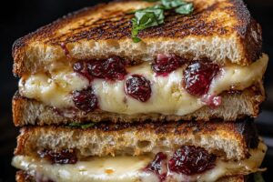 Cranberry Brie Mozzarella Grilled Sandwich Recipe