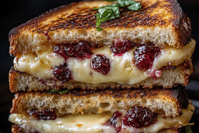 Cranberry Brie Mozzarella Grilled Sandwich Recipe