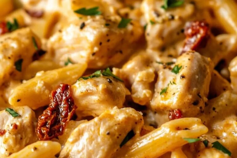 Spicy Chicken Creamy Pasta with Sun-Dried Tomatoes Recipe