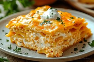 Buffalo Chicken Lasagna with a Ranch Twist Recipe
