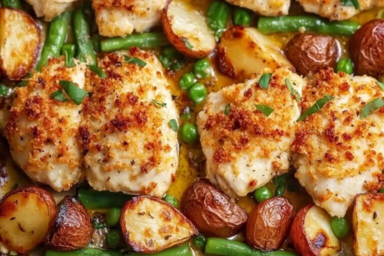 Parmesan Crusted Chicken Sheet Pan Dinner Recipe