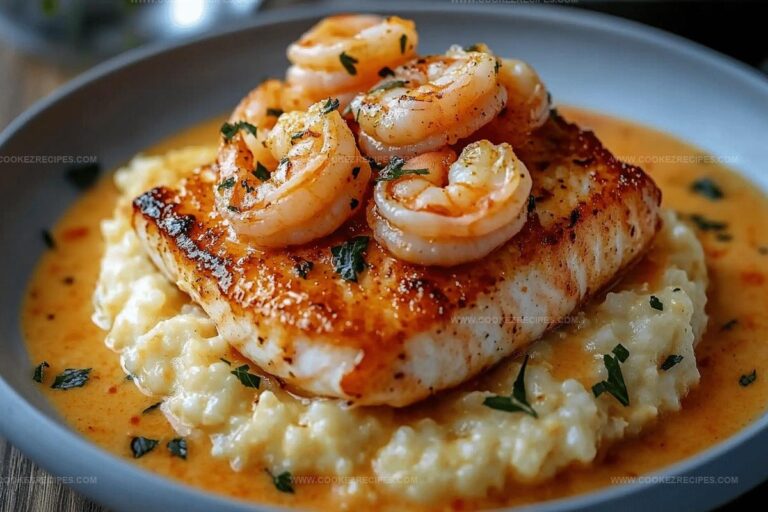 Red Snapper, Shrimp & Grits with a Cajun Cream Sauce Recipe