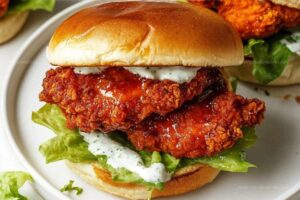 Baked Nashville Hot Chicken Sandwich with Honey Recipe