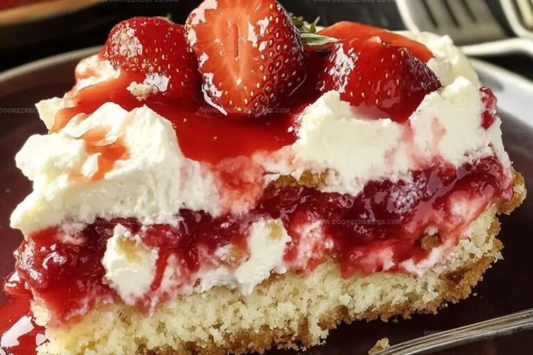 Glazed Strawberry Cheesecake Dump Cake Recipe
