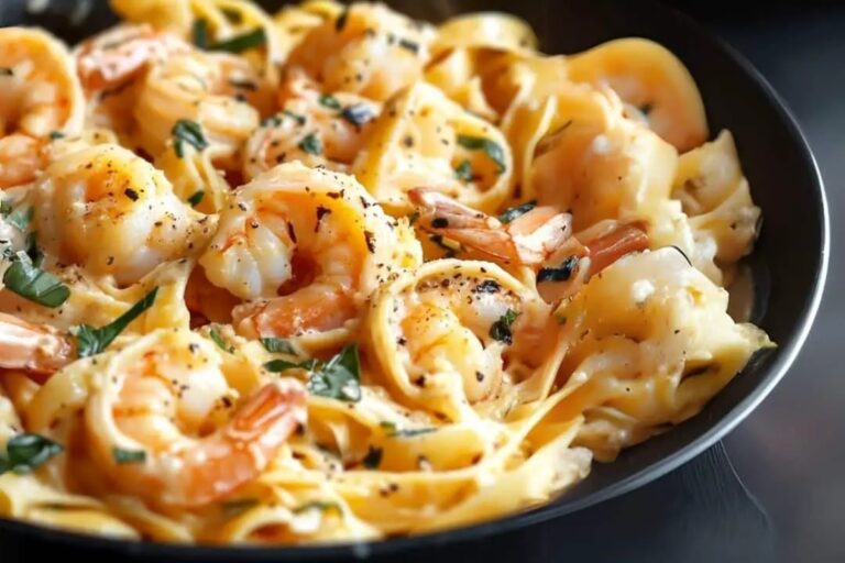 The Easiest Creamy Shrimp Tuscan Fettuccine Recipe