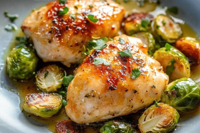 Garlic Dijon Chicken & Brussels Sprouts Recipe