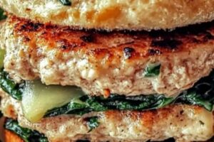 White Cheddar and Spinach Chicken Burgers Recipe