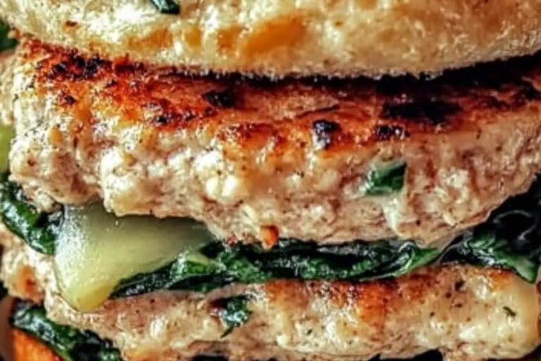 White Cheddar and Spinach Chicken Burgers Recipe