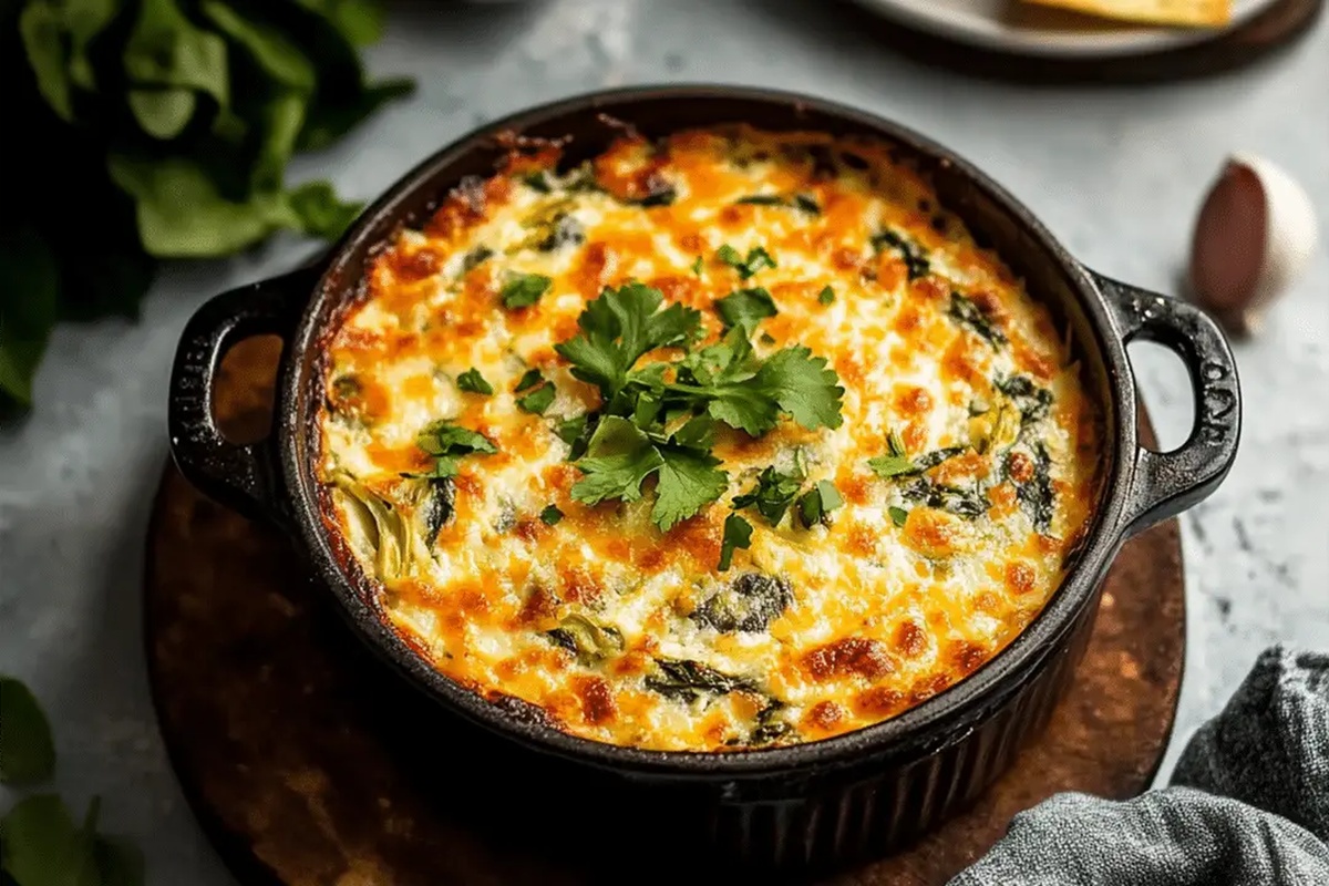 Creamy Baked Spinach Artichoke Dip Recipe