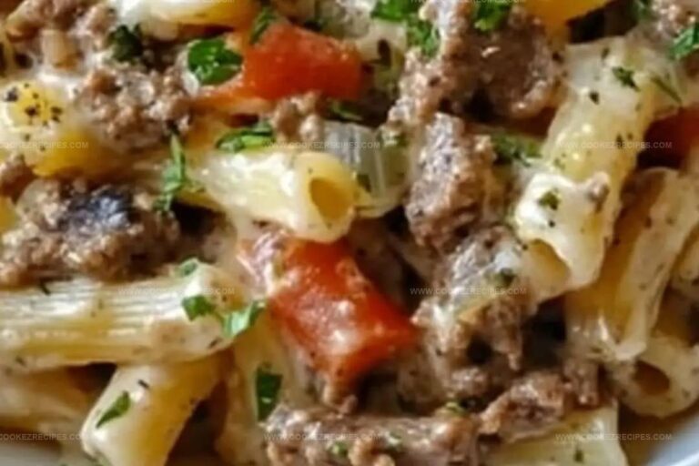 Rich Philly Cheesesteak Pasta Recipe
