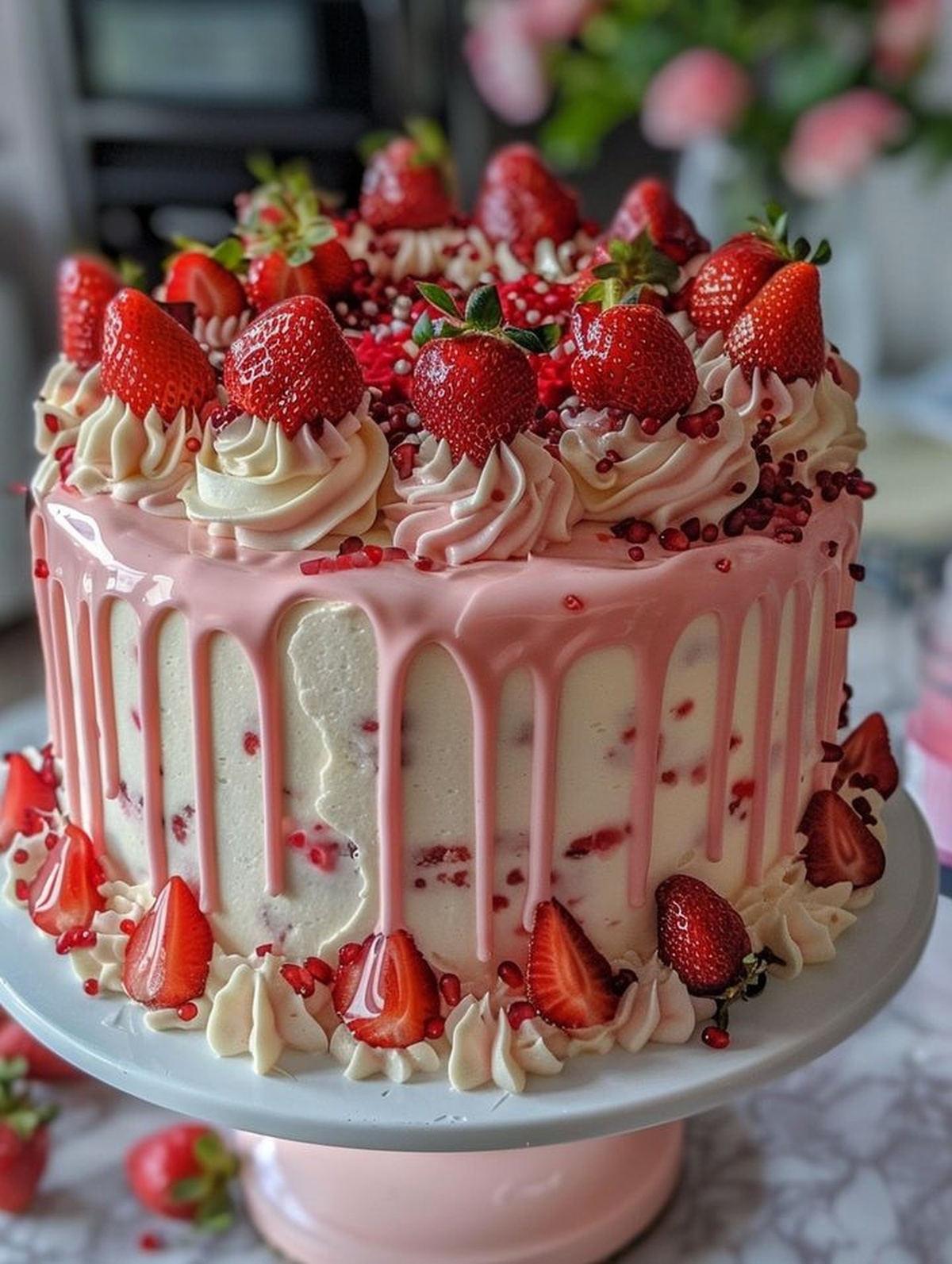 Lively Strawberry Seismic Cake Recipe