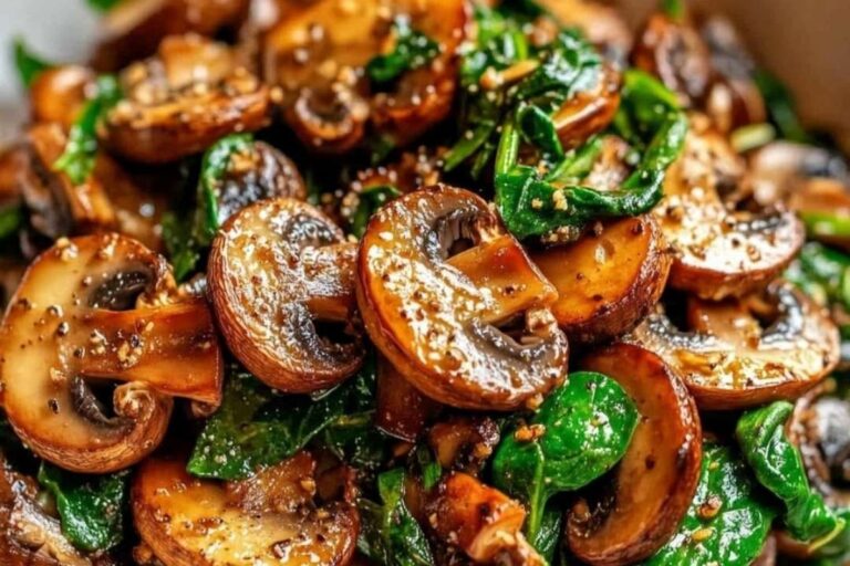 Easy Sauteed Mushrooms with Spinach Recipe