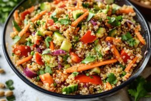 Quinoa Veggie Salad with Peanut Dressing Recipe