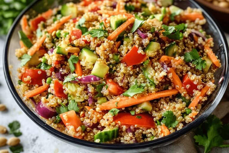 Quinoa Veggie Salad with Peanut Dressing Recipe