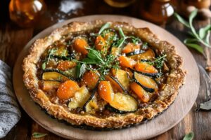 Winter Vegetable Buckwheat Crostata with Cheddar & Honey Recipe