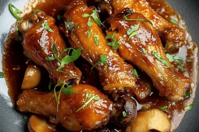 Chicken Wings with Mushrooms Recipe