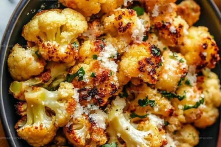 Golden Crispy Parmesan-Crusted Roasted Cauliflower Recipe