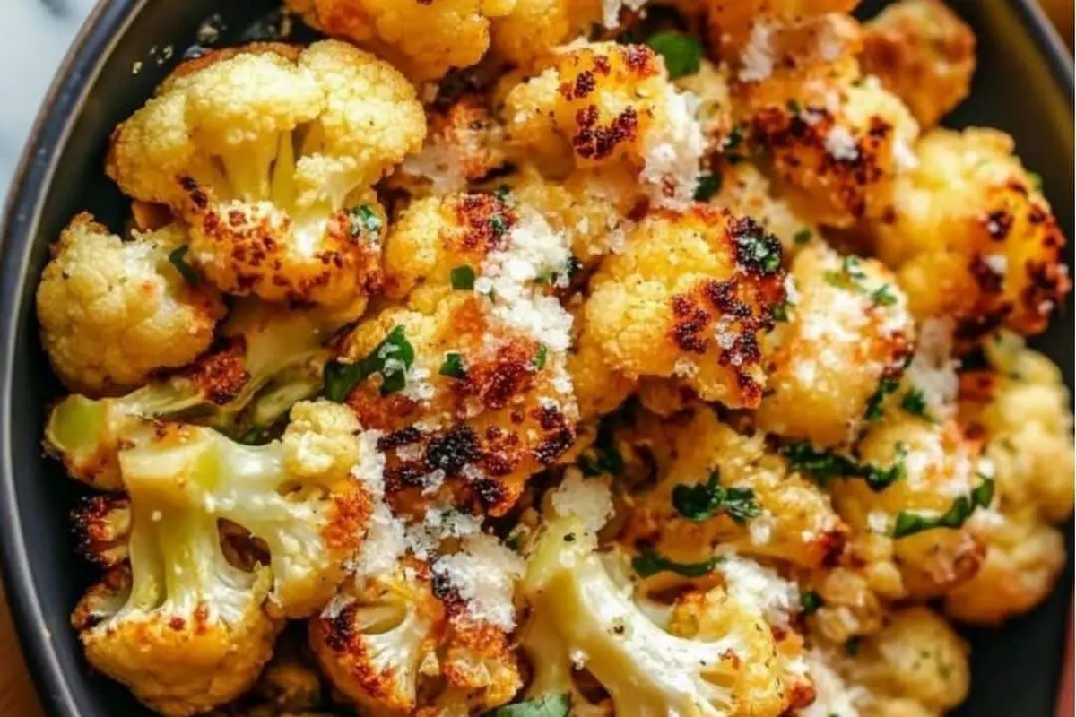 Golden Crispy Parmesan-Crusted Roasted Cauliflower Recipe