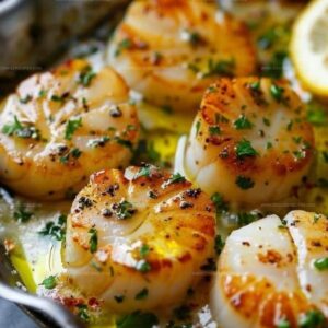 Garlic-Infused Garlic Butter Baked Scallops Recipe