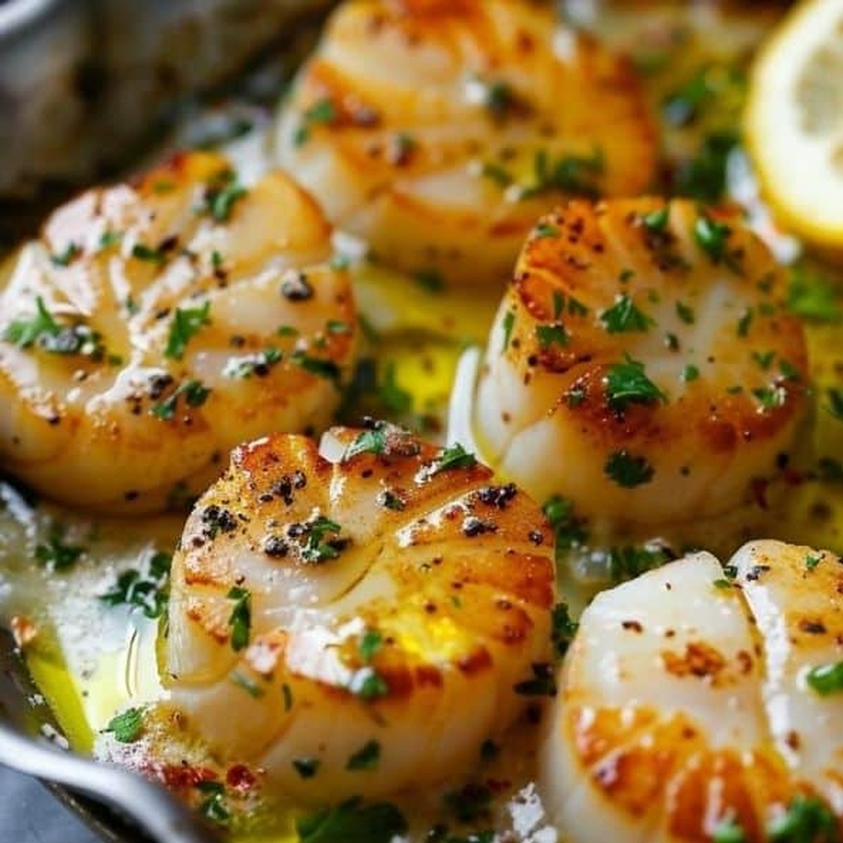 Garlic-Infused Garlic Butter Baked Scallops Recipe