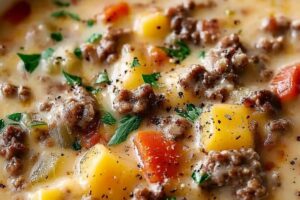 Easy Cheeseburger Soup Recipe