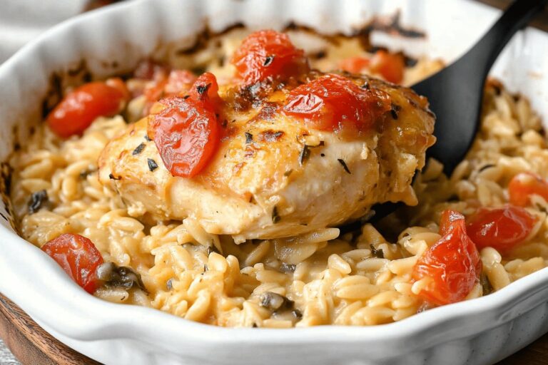 One-Pan Tuscan Chicken Orzo Recipe