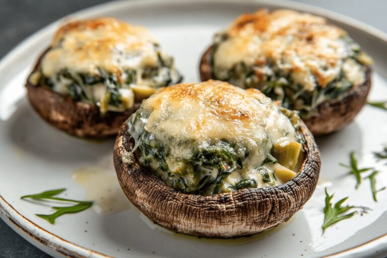 Spinach Artichoke Stuffed Mushrooms Recipe