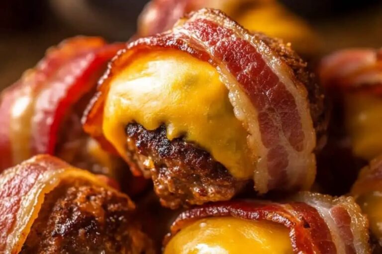 Air Fryer Bacon-Wrapped Cheeseburger Bites Recipe