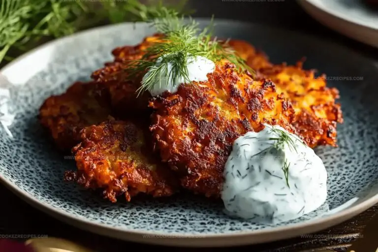 Sweet Potato Fritters with Dill Yogurt Sauce Recipe