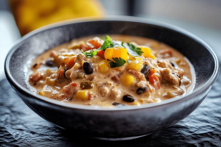High Protein Creamy Taco Soup Recipe