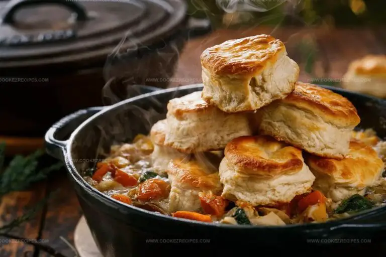Dutch Oven Chicken Pot Pie with Biscuits Recipe