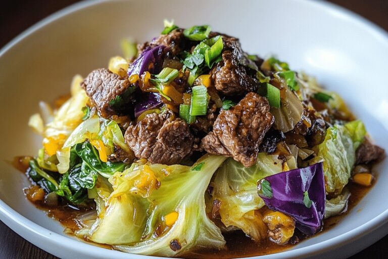 Savory Low-Carb Cabbage and Beef Stir Fry Recipe