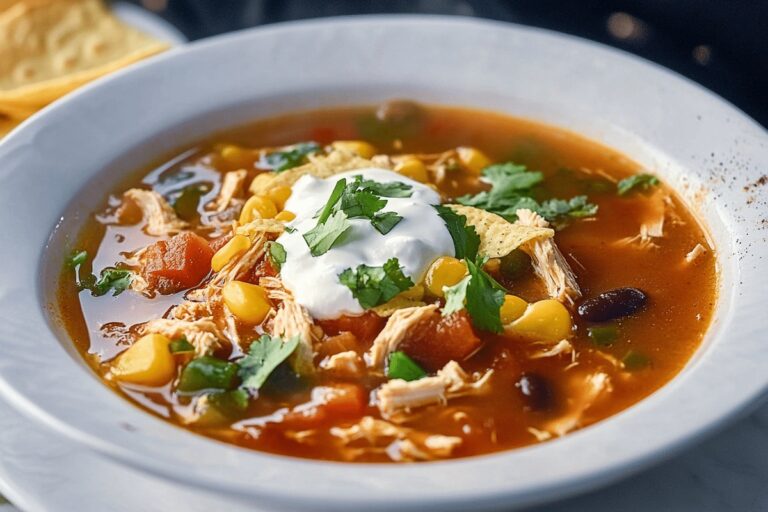 Slow Cooker 5-Ingredient Chicken Tortilla Soup Recipe