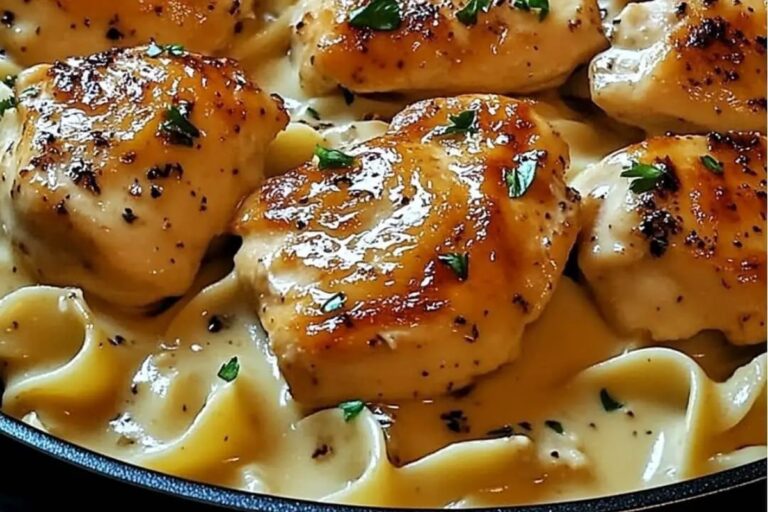 Savory One-Pan Chicken and Creamy Buttered Noodles Recipe