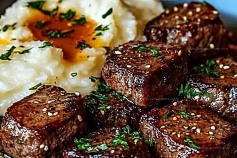 Garlic Butter Steak Bites & Mash Recipe