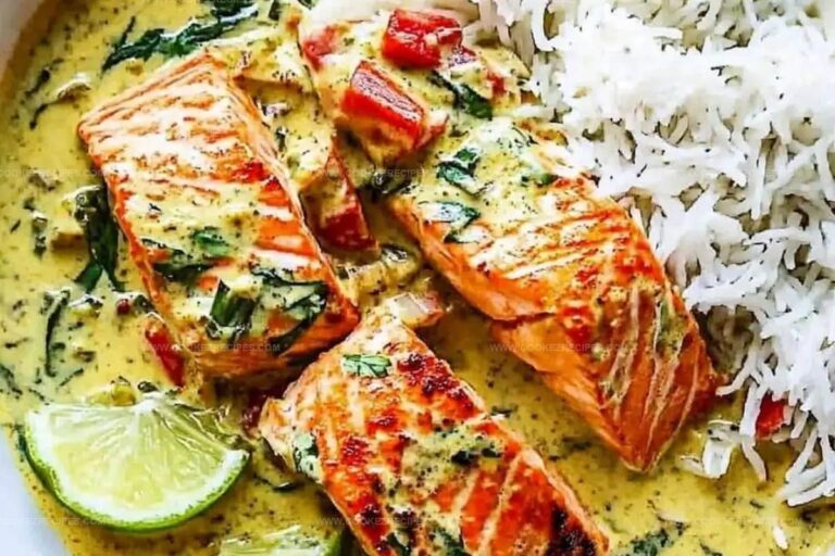 Salmon in Coconut Lime Indian Curry Recipe