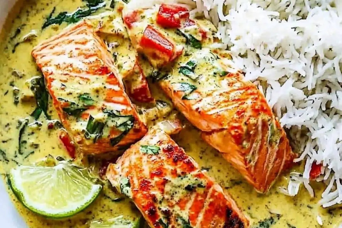 Salmon in Coconut Lime Indian Curry Recipe