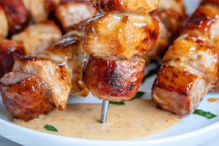 Honey Mustard Chicken and Sausage Skewers Recipe