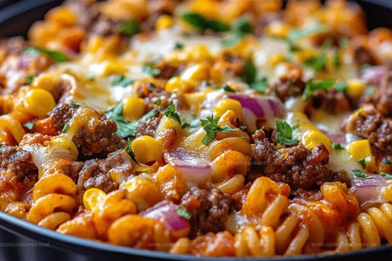 Cheddar Ranch Beef & Corn Rotini Bake Recipe
