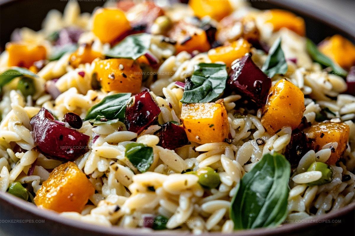 Fall Orzo Salad with Hot Honey Vinaigrette Recipe